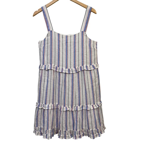 Rails Dresses & Skirts - Rails‎ Dress Medium Linen Blend Ruffle Tiered Mini Sleeveless Summer 4th of July